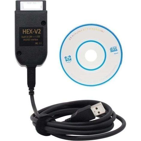 Interface Hex V2 mise à jour 22.1 – Outil de diagnostic multilingue pour VW, Audi, Skoda, Seat – Accès modules KWP-2000, KWP6000, KWP7000 (1/4)