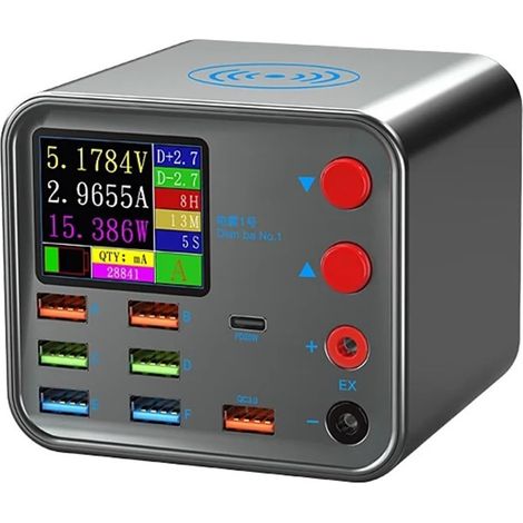 Chargeur Multifonction À 8 Ports for Téléphone Portable, avec Fonction De Réparation De Court-Circuit, Outil De Charge Rapide sans Fil Intelligent Sécurité Rapide (1/5)
