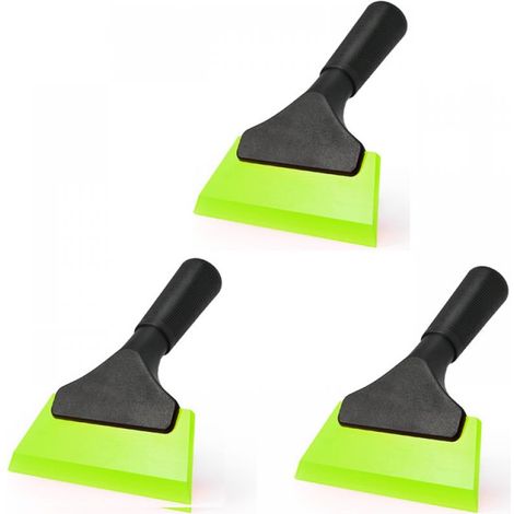 Grattoir à vitres multi-usages en silicone pour fenêtres, vitres, portes de douche, grattoir à vitres (12,7 cm, vert), 3 pièces (1/5)