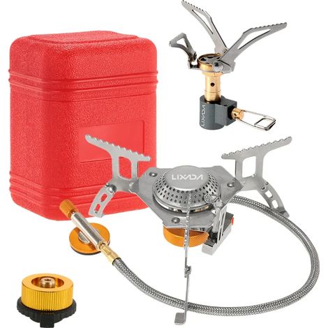 Réchaud de camping ultraléger, pliable, à gaz, briquet, grill de pique-nique portable, équipement de cuisine de survie en milieu sauvage. (1/5)