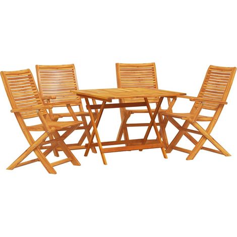 Maison Exclusive - Set da Pranzo per Giardino 5 pcs Marrone