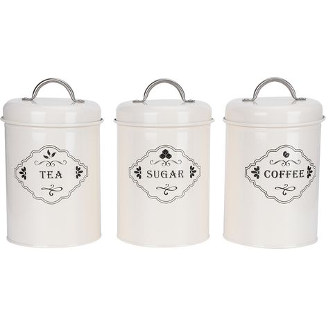 Lot de 3 Bocaux de Cuisine Hermétiques pour Sucre, Café, Thé - Récipients de Stockage Alimentaire (1/5)