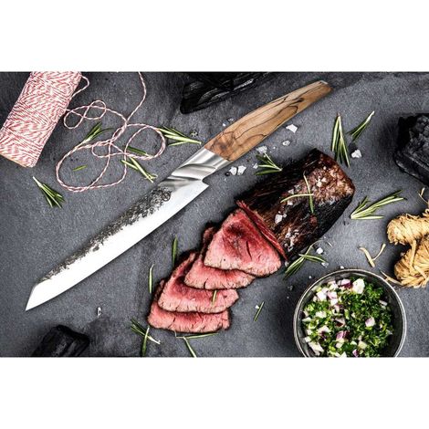 Cuchillo de carne - FORJADO - KATAI - Acero VG10 - Mango de madera de raíz - L 20,5 cm (1/4)