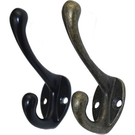 ganchos de pared retro para abrigos, ganchos de metal vintage para sombreros, para baño, cocina, oficina y dormitorio (negro) (1/3)