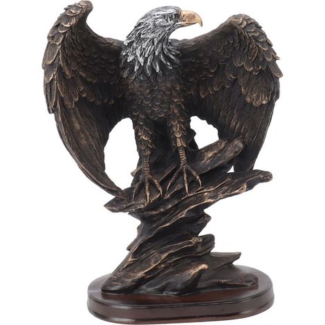 statue jardin exterieur-Statue d'Aigle en Résine Décorative Vintage pour Bureau – Réalisée en Résine Premium, Dimensions 15x10x24.5cm – Idée Cadeau pour Amateurs d'Oiseaux – 1 Pièce (1/5)