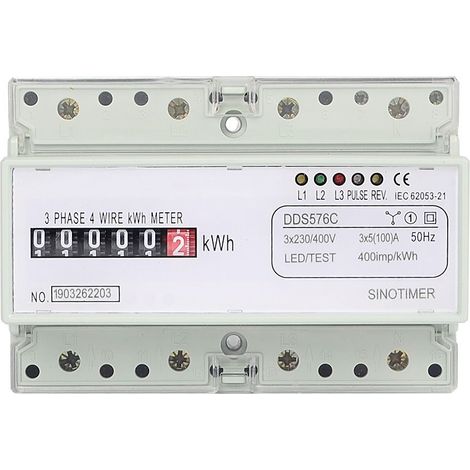 Compteur d'Énergie Triphasé Multifonction Avancé DDS576C sur Rail DIN Écran LCD 7 Digits, 5(100)A, 380V/400V avec Entrée TC Pour Usage Industriel, Commercial et Résidentiel