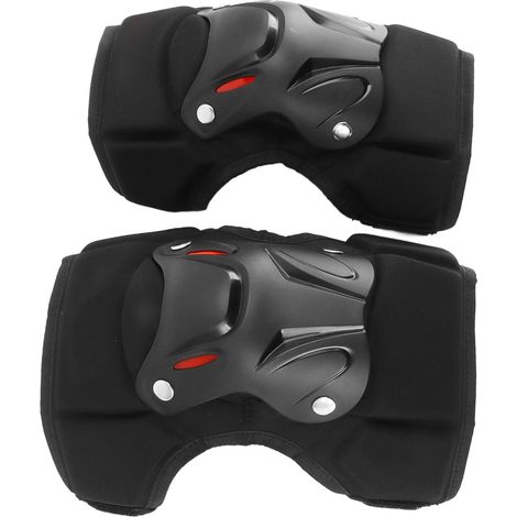 Zwei Knieschoner pro Packung, atmungsaktiv und stoßdämpfend, ergonomisch geformt mit elastischen Bändern für flexible und rutschfeste Anwendung, geeignet für Sportarten wie Motorradfahren, Skateboarde (1/5)