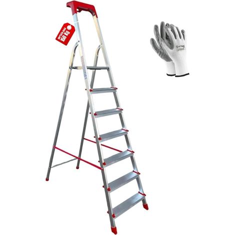 SCALA ALLUMINIO MARTINA 7 GR CON VASCHETTA OMAGGIO + GUANTI OMAGGIO