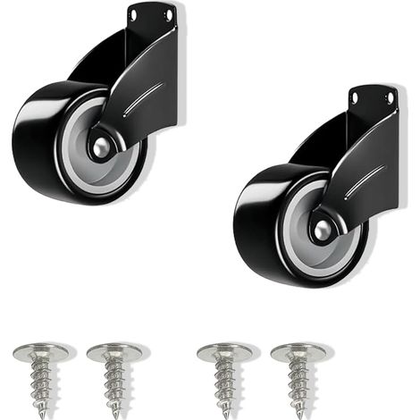 Roulettes pour portail coulissant avec supports anti-affaissement et roues fixes, capacité de charge de 250 kg, idéales pour les portes en bois, les clôtures, les jardins et les allées (lot de 4). (1/5)
