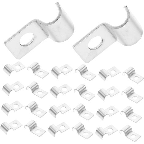 50 x U Clamps Single Hole U Clip for Stainless Steel Rigid Mesh Hose Clamp Fasteners Pipe Clamp Diameter 6-7mm (1/5)