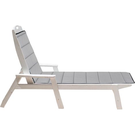 Coussin de chaise longue en mousse matelassée 190 x 60 cm gris foncé (1/5)