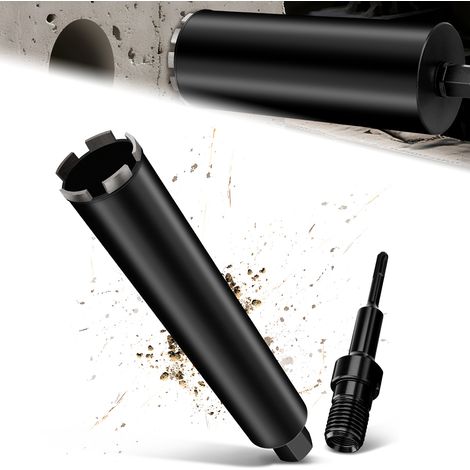 Couronne de Forage Diamantée avec Segment turbo, Ø 44 mm et Adaptateur SDS Plus, Foret avec Emmanchement 1 1/4" Et Longueur Totale de 460 mm