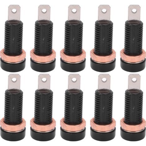 10 pièces 4mm prise banane prise montage liaison poste connecteur adaptateur panneau pour instrument électronique noir (1/5)