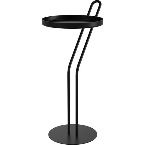Sellette Angula Métal 52x25 cm Ø23 cm Noir Charbon Louis Moulin (1/2)