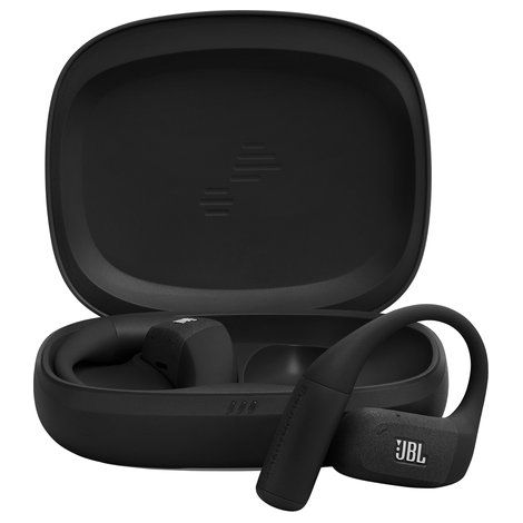 JBL Endurance Zone Cuffie Sportive Open-Ear True Wireless con Archetto Ergonomico, colore Nero e grigio