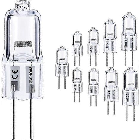 Ampoule G4, lot de 10 halogènes G4 12 V 10 W avec culot G4 à deux broches, ampoule G4 haute puissance 12 V 150 lm 3000 h (1/5)