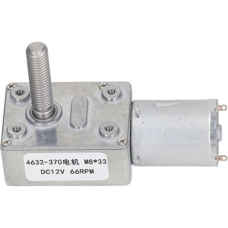 Moteur à engrenages Turbo 66RPM 4632 370 M8 x 33mm, réducteur DC 12V pour ouverture de porte, motoréducteur compact haute performance, axe 8mm, couple élevé. (1/5)