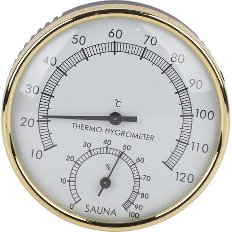 Capteur de température de Sauna, Cadran en métal Thermomètre intérieur Hygromètre Hygro-thermomètre Accessoire de Salle de Sauna (1/5)