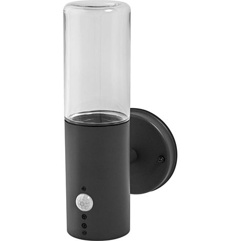 LEDVANCE ENDURA CLASSIC FIGO CYL W SEN Applique extérieure, gris foncé, inoxydable, installation facile et rapide, classe de protection IP44, détecteur de mouvement, capteur de lumière, application fl (1/5)