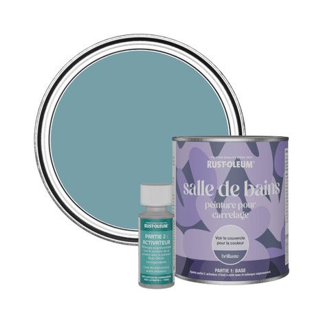 Peinture pour Carrelage de Salle de Bain, Finition Brillante - Océan 750ml