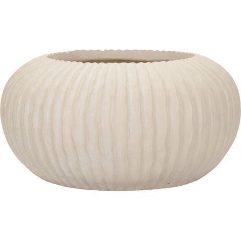 Vaso Mist largo e basso in magnesio color crema