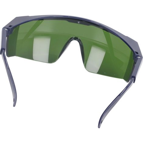 Lunettes de protection laser à fibre optique, verres verts, monture bleue, 740-1100 nm (1/5)
