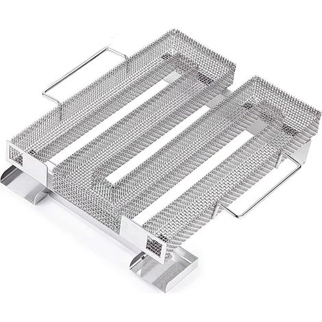 Générateur de fumée froide professionnel en acier inoxydable de qualité alimentaire avec brosse de nettoyage – pour tous types de barbecues, grils et fumoirs – Rectangulaire (1/3)