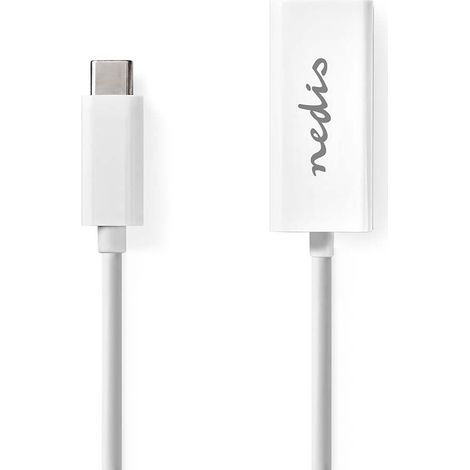 Scheda di rete usb usb 32 gen 1 1000 mbps usb c maschio rj45 femmina 020 m rotonda nichelata rame colorato bianco scatola