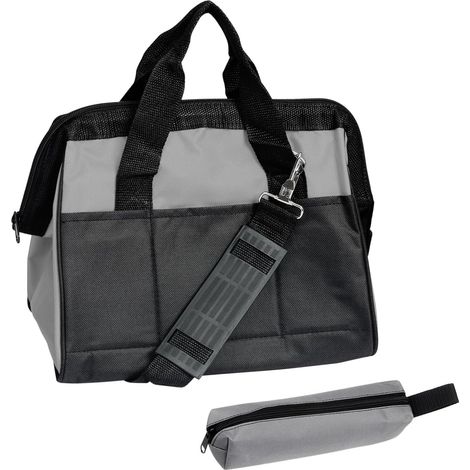 Sac à outils Sourcing Map, grand format (30,5 cm), 14 poches, en tissu Oxford imperméable, gris,