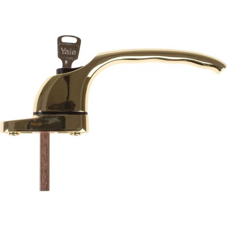 Yale Locks PVCu Window Handle with Polished Brass Finish Model YALPYWHL40PB