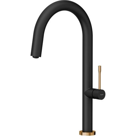 Quadron Haley T Line grifo negro y cobre 400 mm