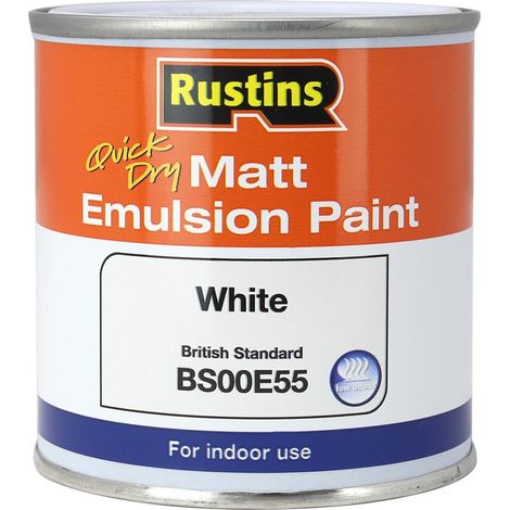 Rustins MEMLW250 Quick Dry Matt Emulsion Paint White 250ml RUSMEW250 (1/2)