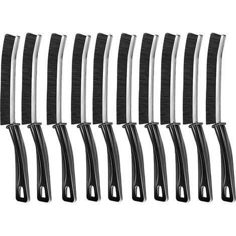 Lot de 10 Brosses de Nettoyage Pour Crevasses à Long Manche En Poils Durs, IdéAles Pour Les Surfaces de Cuisine, Les Volets, Les Rai (1/4)
