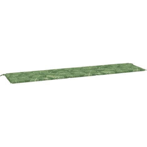 vidaXL Cuscino Panca da Giardino Motivo a Foglie 200x50x4 cm Tessuto