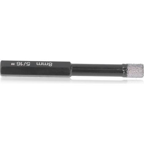 Foret trépan diamant 8mm à sec, queue hexagonale 8mm, perçage béton, embout carbure brasé, outil professionnel (1/5)