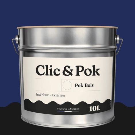 Peinture Bois Extérieur – POK BOIS - 10L - RAL 5022 - Bleu nocturne- Résistante aux intempéries - Ne s'écaille pas