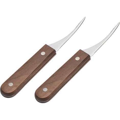 Juego de 2 peladores de gambas: Cuchillo de acero inoxidable para gambas con mango de madera. (1/5)