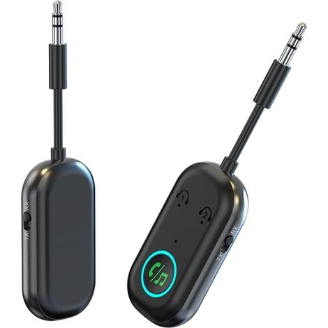 Adaptador Bluetooth 2 en 1 Transmisor Receptor Bluetooth 5.3 Adaptador estéreo inalámbrico de 3,5 mm para auriculares, TV, audio de automóvil (1/5)
