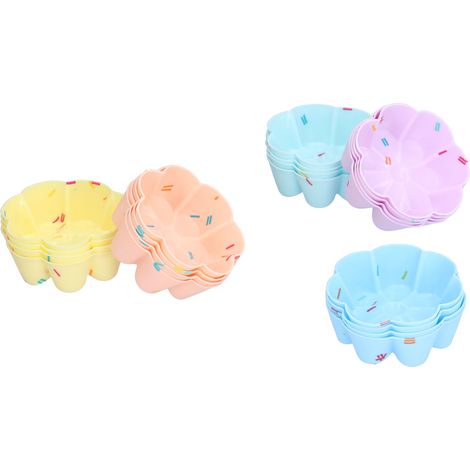 Set mit 20 Silikonformen für Muffins, Cupcakes, Gebäck und Pudding, 7-blättriges Blumendesign, 20 Stück (1/5)
