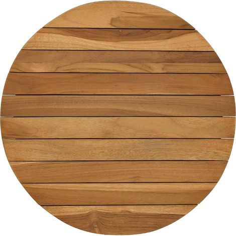 Table Top Ø 40 x 3.5 Round Solid Teak Wood Natural vidaXL (1/5)