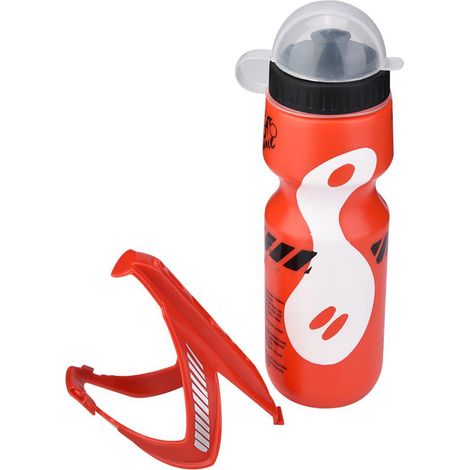 Bidon de vélo 650ml avec support de cadre pour VTT et cyclisme (Rouge) (1/5)