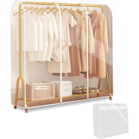 Housse Transparente pour Portant à Vêtements, 120 x 50 x 150 cm Couverture de Portemanteau, Sacs à Vêtements avec Fermeture Éclair, Grande Housse Anti Poussière pour Vêtements (1/5)
