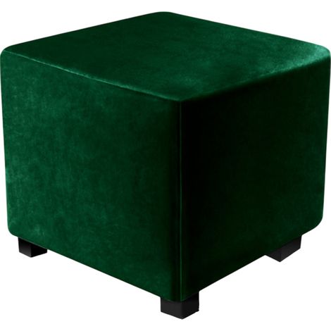 1 Housse de protection, velours extensible, fond élastiqué, pour repose-pieds carré, salon (1/5)