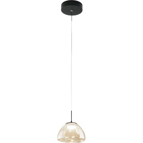 Suspension Lucille En Métal Et Verre Borosilicate Cognac, Led 8 W À Intensité Variable, Température De Couleur 2700 K/3000 K/4000 K, Ø 16 Cm - Lucille (1/3)