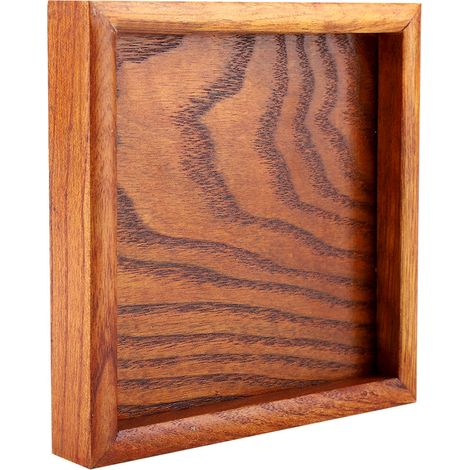 Plateau à thé en bois massif - Idéal pour servir café, sushis et en-cas dans les cafés et restaurants (12,5 x 12,5 cm) (1/5)