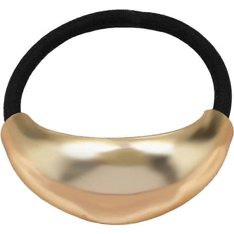 Élastique à cheveux pour femme, orné de motifs géométriques en métal, très élastique, sans traces, accessoire pour cheveux.-Antique Gold (1/5)