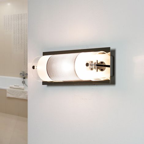 Bagno luce periodico vetro metallo / metallo cromato / trasparente / vetro opale L: 9cm B: 24cm H: 9cm (1/5)