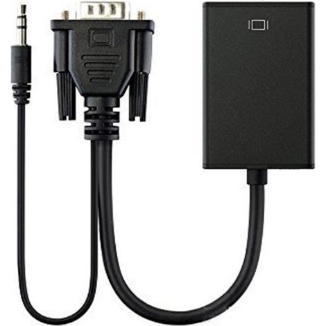 Câble Adaptateur Convertisseur VGA mâle Vers HDMI Femelle Sortie 1080 P HD+Audio TV AV HDTV (1/4)