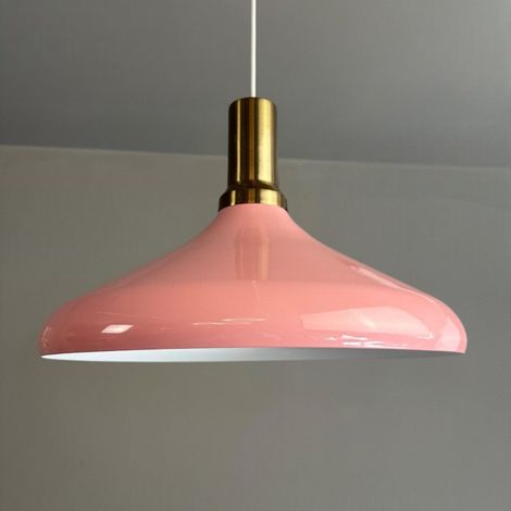 Champion Suspension Luminaire Vintage, Lustre Salon de 35 cm, Lustre Cuisine en Métal, Lampe E27 Vintage pour Chambre, Suspension Luminaire pour Salle à Manger, Couloir, Rosa (1/5)