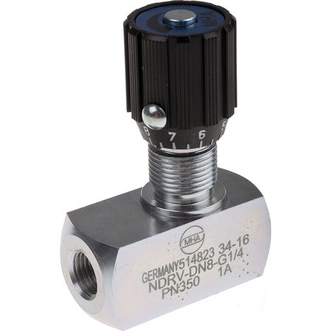 Vanne de régulation du débit hydraulique RS PRO, G 1/4, 350 bar Bars ( Prix pour 1 ) (1/2)